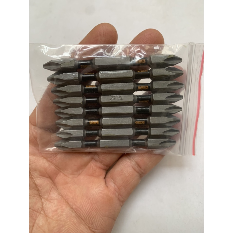 ( Khuyến mãi ) Túi 8 mũi vít Dewalt hai đầu PH2 - PH2 dài 70mm chính hãng có từ