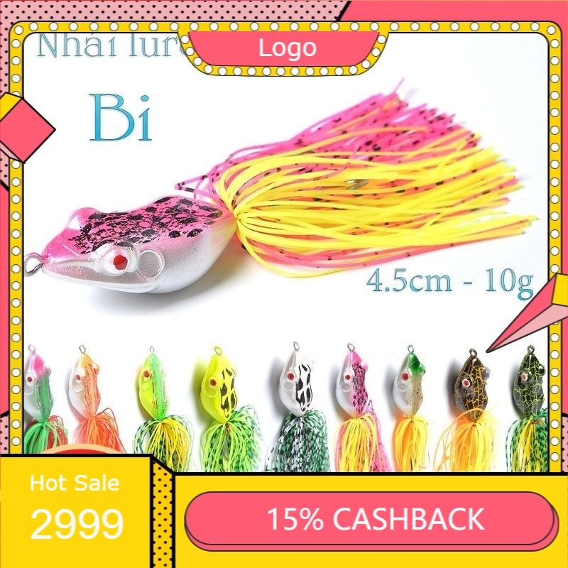 Mồi câu lure nhái giả lưỡi đôi có bi tạo hiệu ứng với nhiều màu sắc đẹp mắt giá rẻ M17 - giá rẻ-