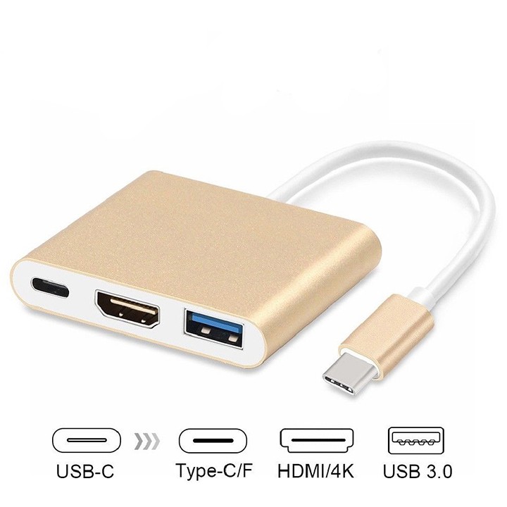 Đầu chuyển đổi Type C USB 3.0 sang HDMI USB-C 4K 3 trong 1