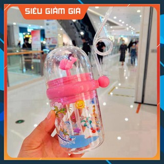 Bình tập uống nước chống sặc cá heo phun nước, bình tập uống có ống hút cho bé
