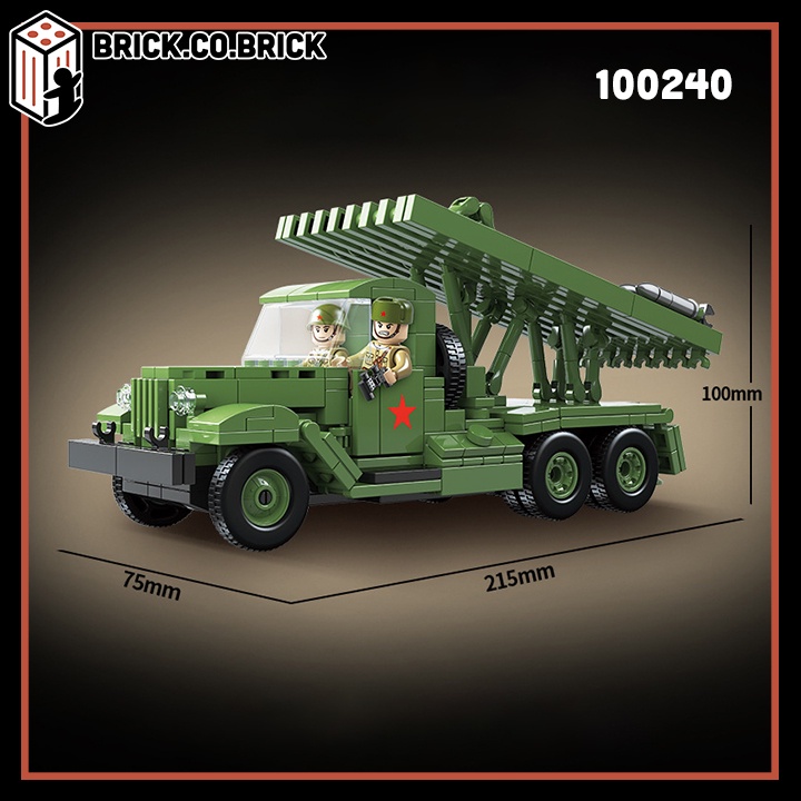 Mô hình Lắp ráp Đồ chơi Xe Quân đội Bệ phóng Tn Lua Bộ binh Military Army Thế chiến 100240