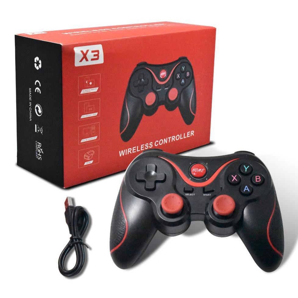 Tay Cầm Chơi Game X3/T3 Có Bluetooth Cho Smartphone, PC, Laptop, Android, IOS, Windows Tặng Giá Kẹp Điện Thoại "