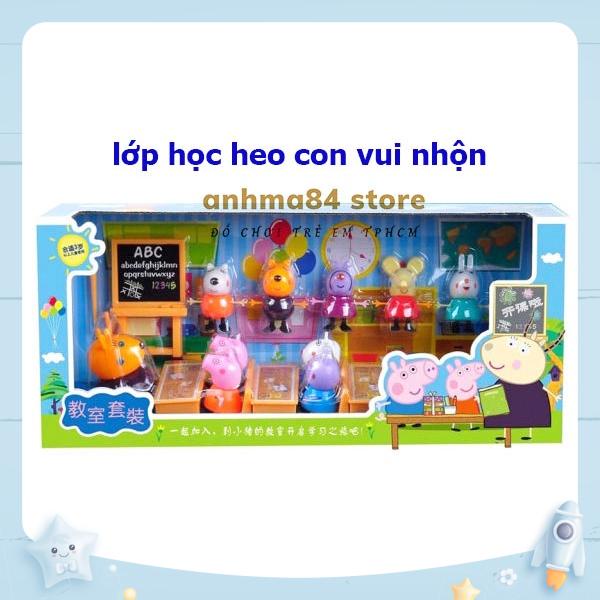 Đồ chơi LỚP HỌC Heo con gồm 10 nhân vật - Lớp Học Heo con mini vui nhộn - anhma84 store - cam kết y hình