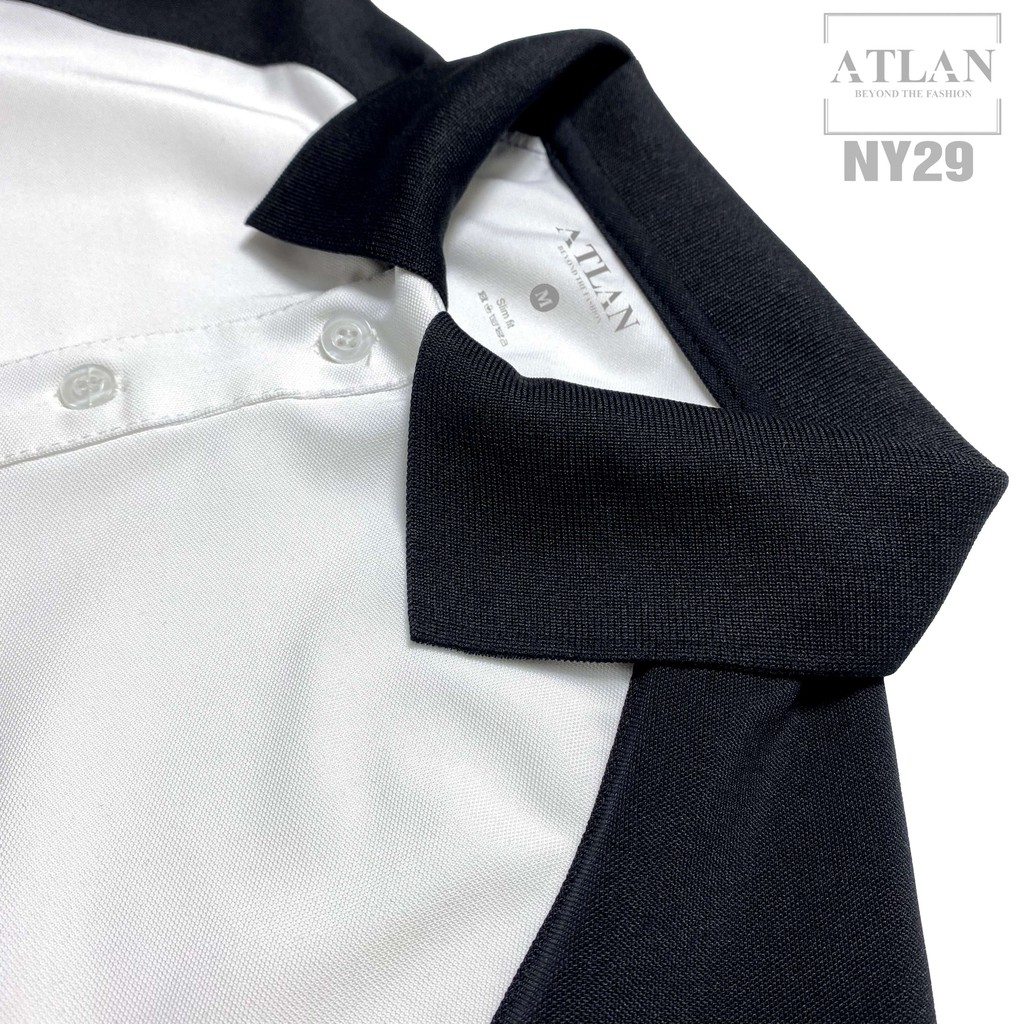 Áo Polo Nam 💖 𝘍𝘳𝘦𝘦𝘴𝘩𝘪𝘱 💖  Áo Ngắn Tay Nam Màu Trắng Phối Tay Đen - NY29 | BigBuy360 - bigbuy360.vn