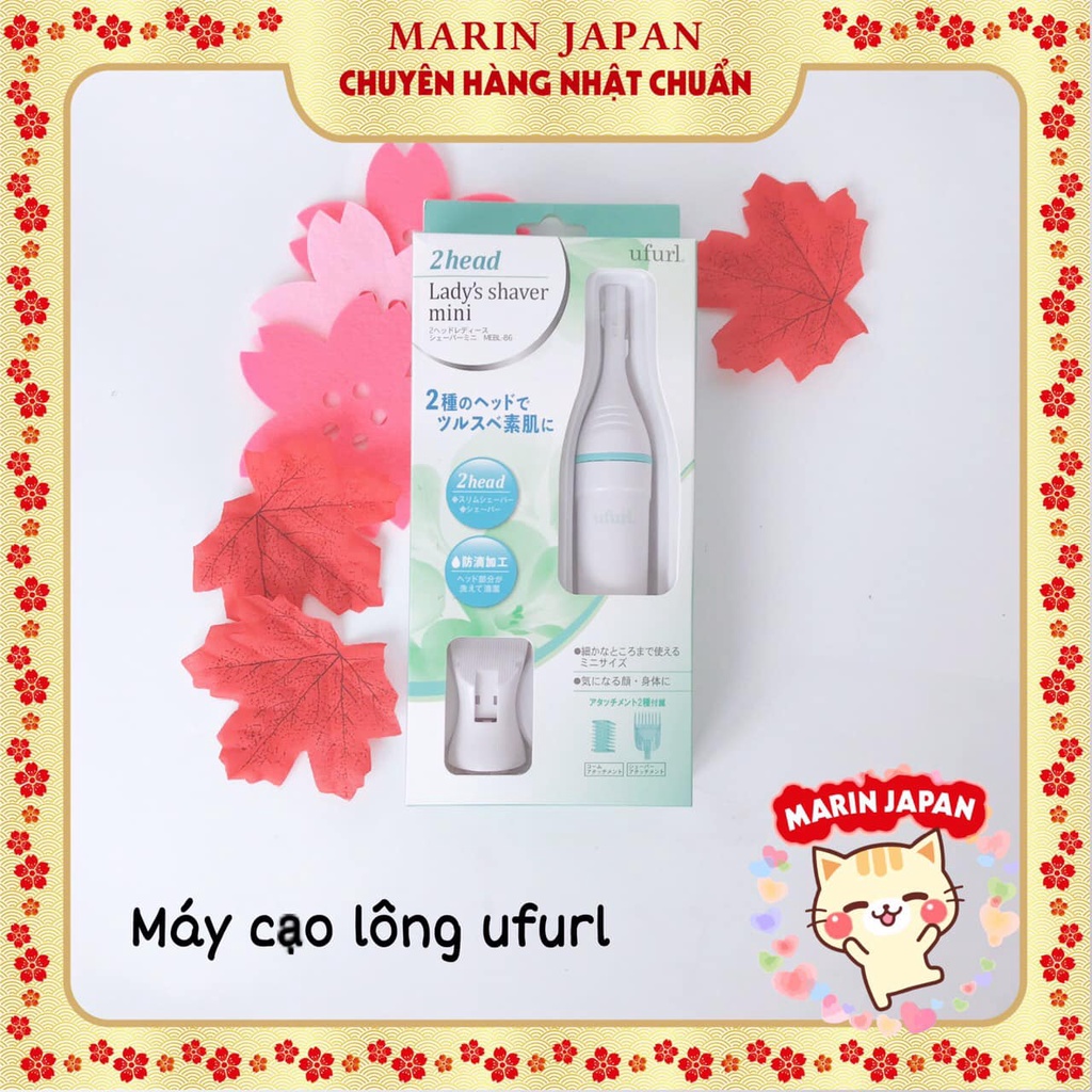 Máy Wax cạo lông toàn thân body và mặt 3 lưỡi trong 1 Ufurl Lady's Shaver mini Nhật Bản