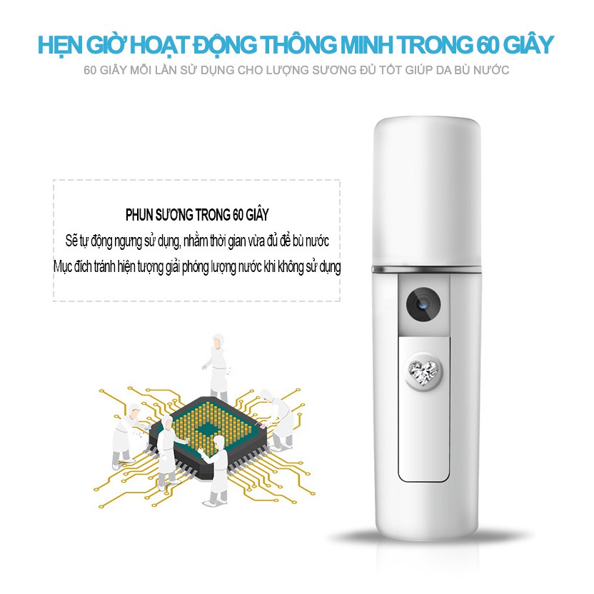 Máy Phun Sương Xông Hơi Mặt NANO Cầm Tay Mini (Mẫu 2020)