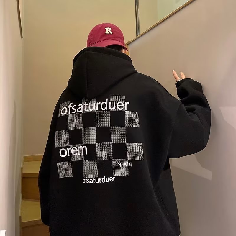 Áo Hoodie Dáng Rộng Phong Cách Retro Nhật Bản Thời Trang Cho Nam