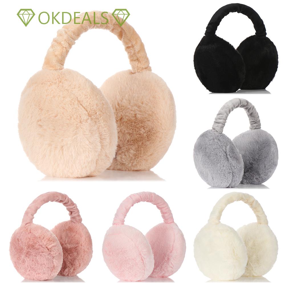 Okdeals Miếng Che Tai Giữ Ấm Thu Đông Màu Trơn Gấp Được Thoải Mái Thời Trang Cho Nữ