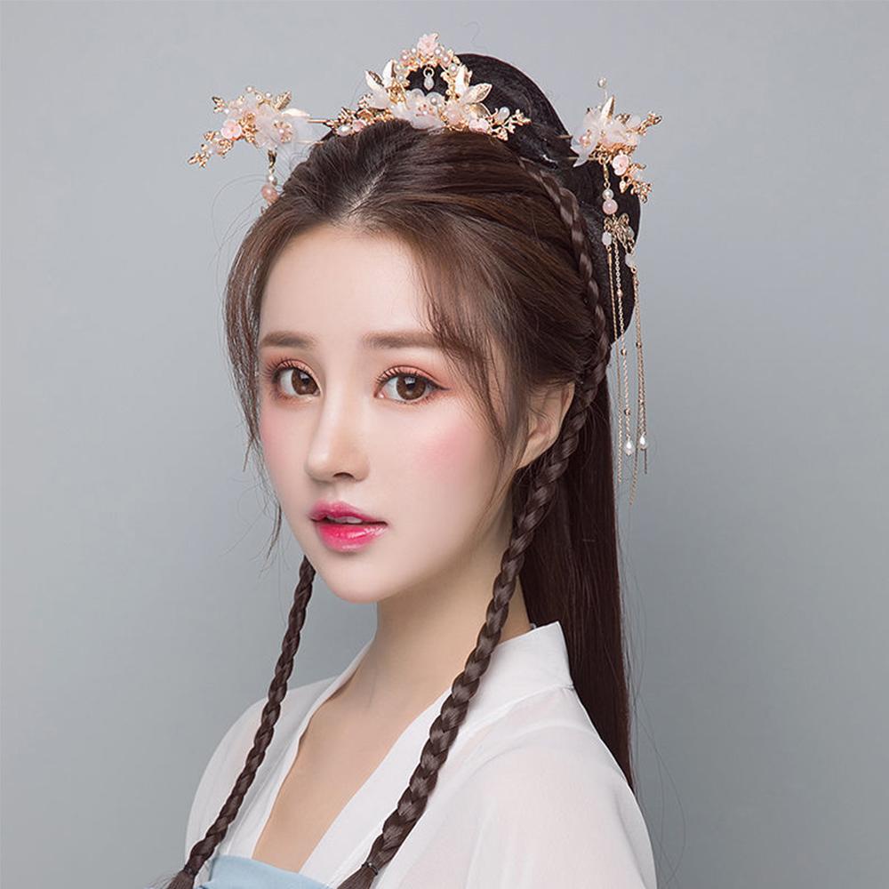 LILYES Lược Cài Tóc Đính Hoa Tua Rua Dài Thời Trang
