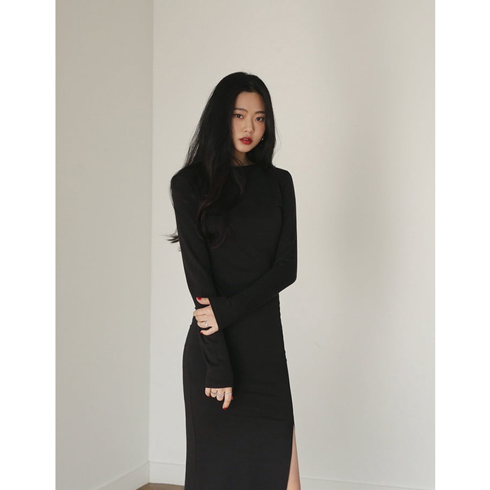 Đầm Nữ Body Đen Xẻ Vạt 🦋 Váy Nữ Ôm Chất Borip Dáng Dài 🦋 | BigBuy360 - bigbuy360.vn