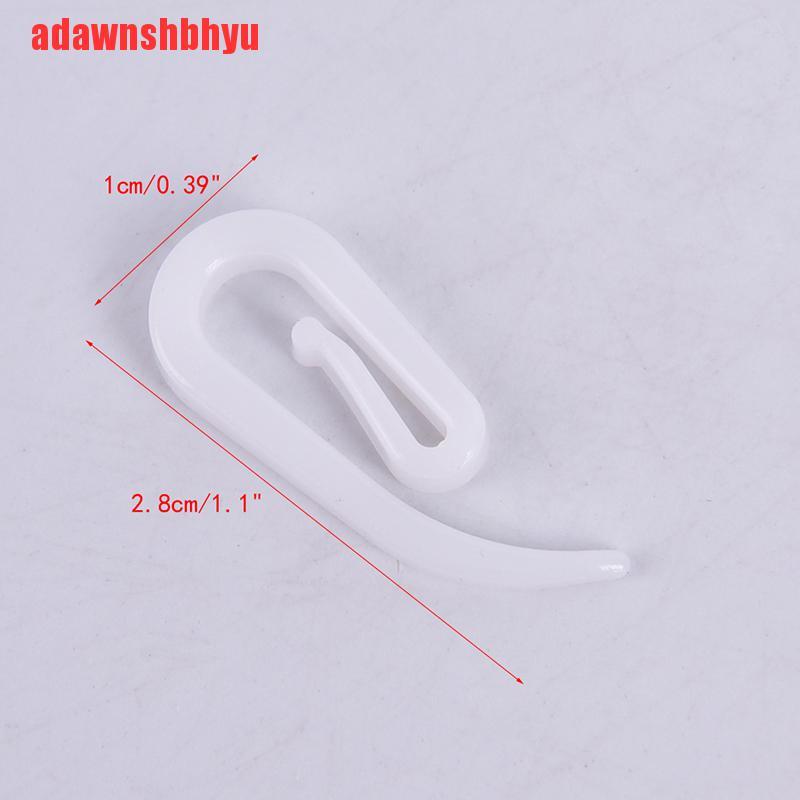 [adawnshbhyu]Plastic 100PCS White Plastic 6 shape Window Curtain Pleat Hooks Hanging Hooks