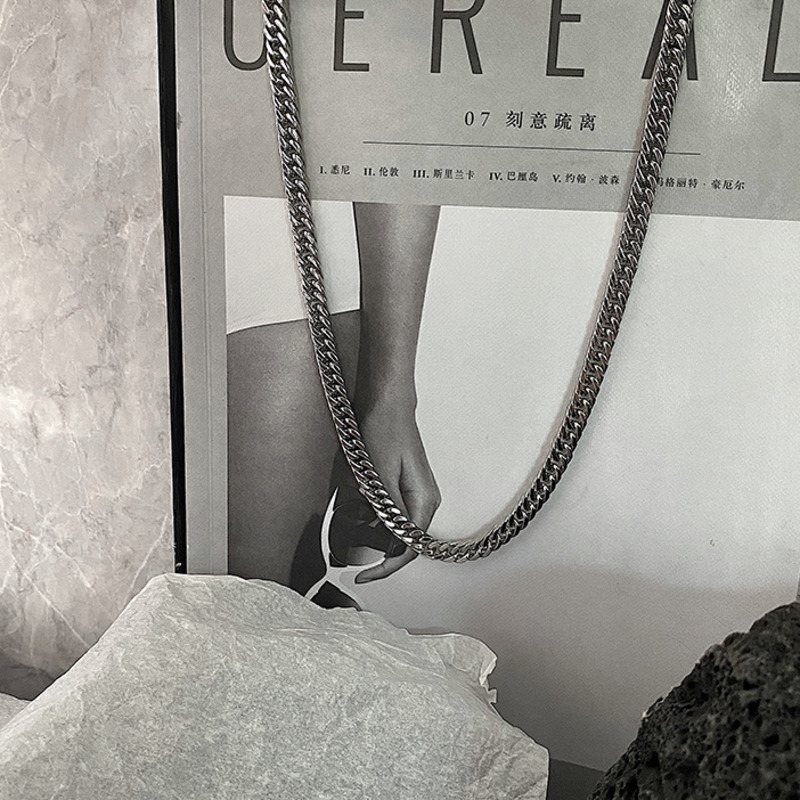 Dây Chuyền Thép Titan 19114 Thiết Kế Đơn Giản Cá Tính Phong Cách Hip Hop Hợp Thời Trang