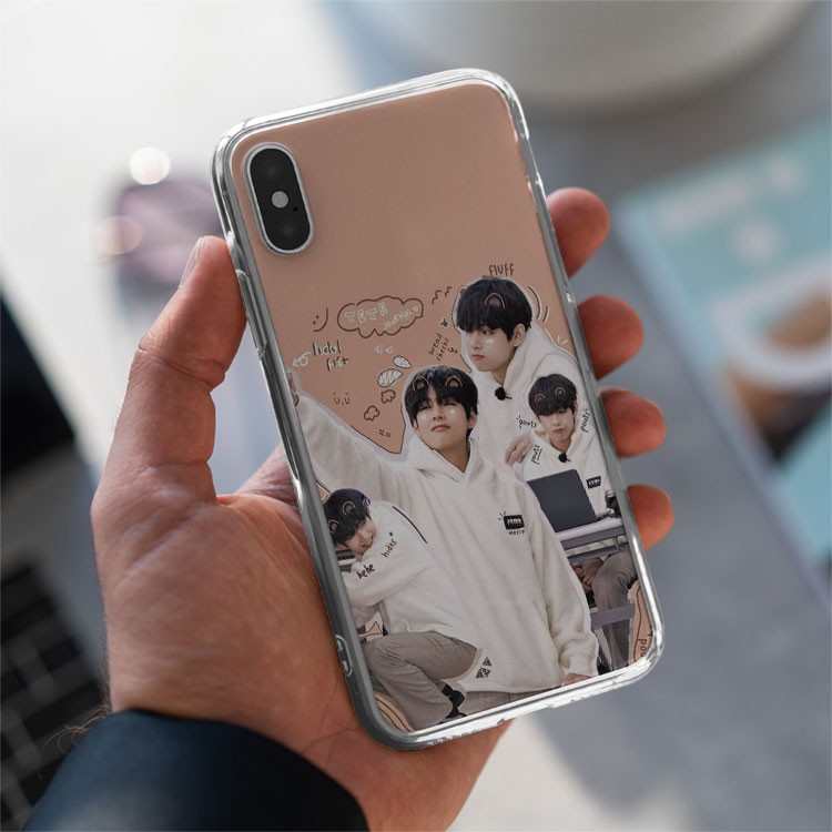 Ốp điện thoại BTS Taehyung collage cute cho iPhone 8 Plus 7Plus X XR Xs Max 6 6s Plus 11 Pro Max BLUTAE0010