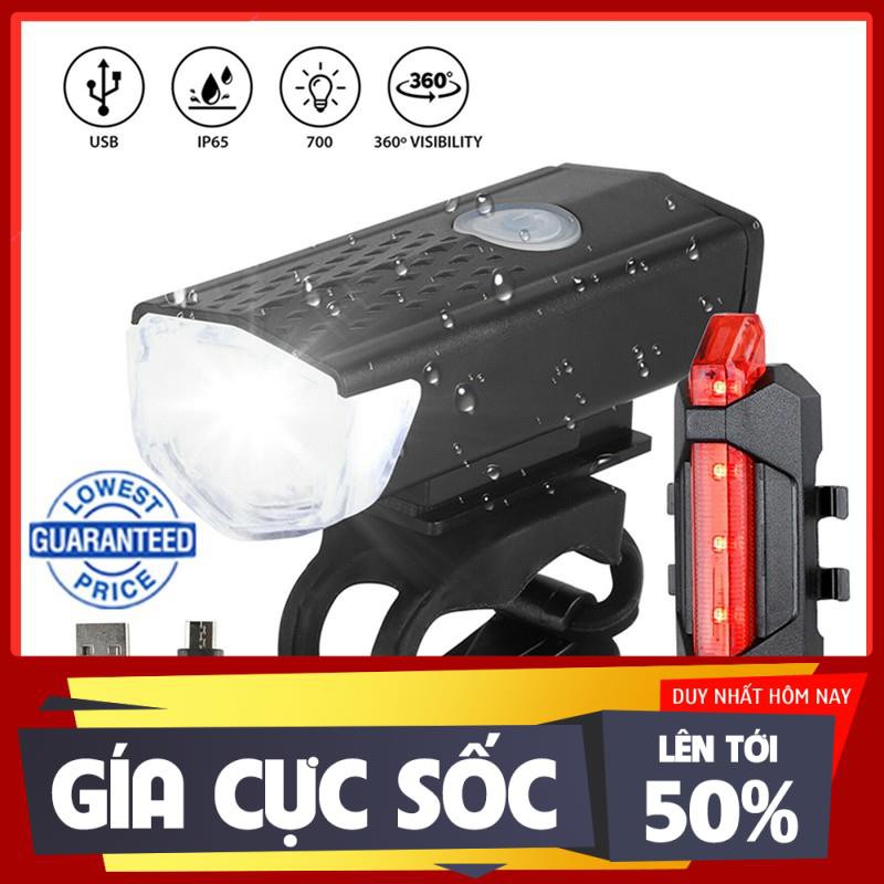 Bộ 2 đèn LED tín hiệu gắn đầu và đuôi xe đạp chuyên dụng tiện lợi