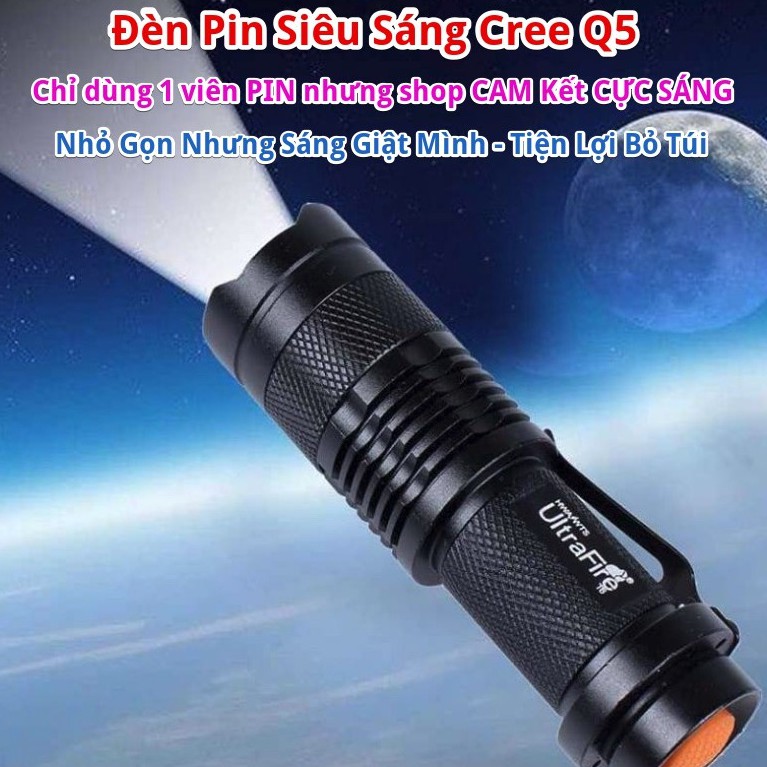 Đèn Pin Mini Bỏ Túi Q5 Siêu Sáng