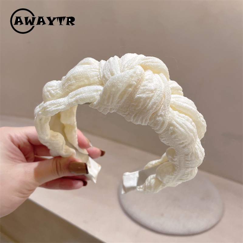 Băng Đô Ren Đính Ngọc Trai Nhỏ Màu Be Sữa Trắng Hàn Quốc Hàng Mới