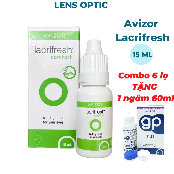 Nước nhỏ mắt lens Avizor Cleaning 15ml (combo 6 lọ), nước mắt nhân tạo dùng cho kính áp tròng - Lens Optic