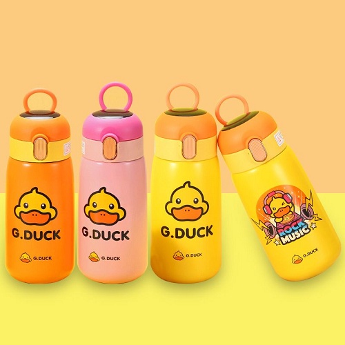 Bình Giữ Nhiệt Hình Vịt Vàng 420ML BO.055, Bình Nước Hiển Thị Nhiệt Độ Nước Siêu Đáng Yêu