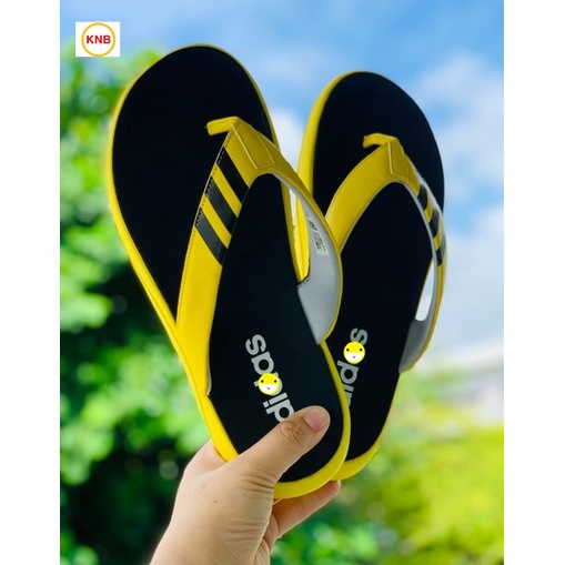 Dép Kẹp Adidas Cao Cấp Đế comfort Cao Siêu Bền Nhẹ chống trơn trượt,hàng xin (Vàng sọc đen)-FREESHIP + FULLBOX