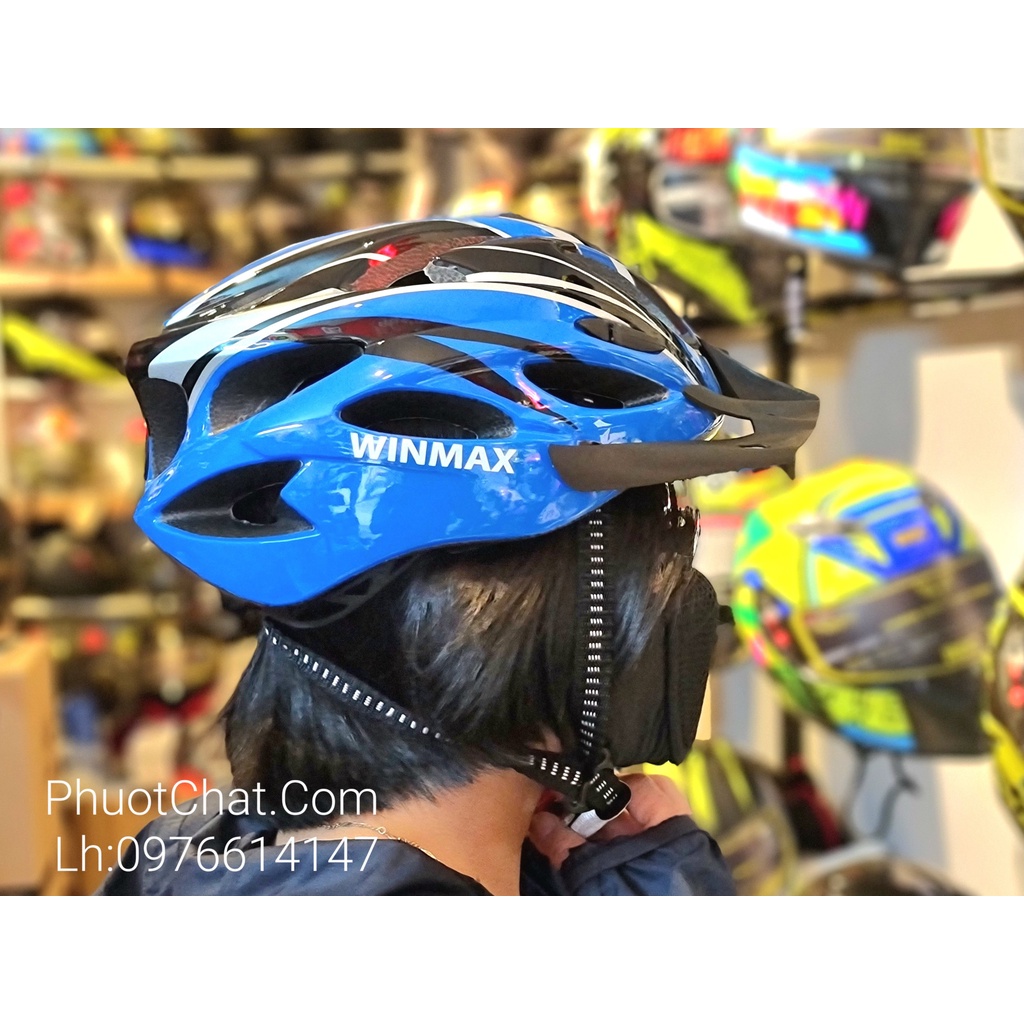 Nón bảo hiểm nam nữ thể thao Winmax màu xanh dương