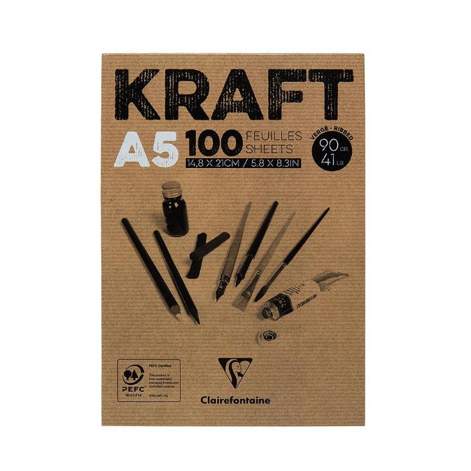 Sổ Kraft Clairefontaine 90gsm 100 Feuilles Sheets