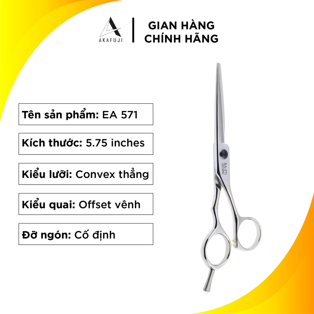 Combo 2 kéo cắt tỉa AKAFUJI, kéo cắt lưỡi thẳng chuôi tháo rời EA571, Kéo tỉa chuôi offset TA263