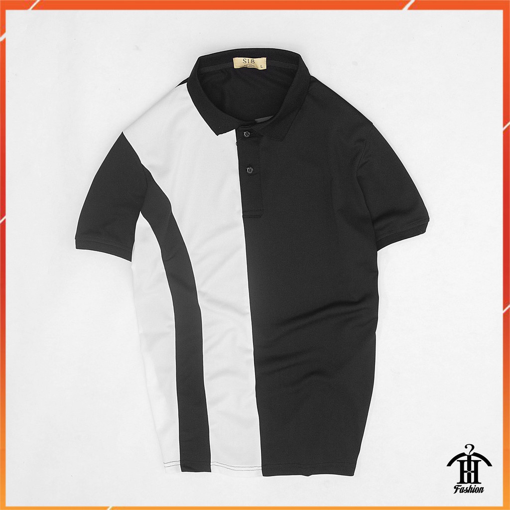 Áo polo nam áo thun nam cotton thoáng mát phối sọc đen trắng kiểu dáng lịch lãm pl209 | BigBuy360 - bigbuy360.vn