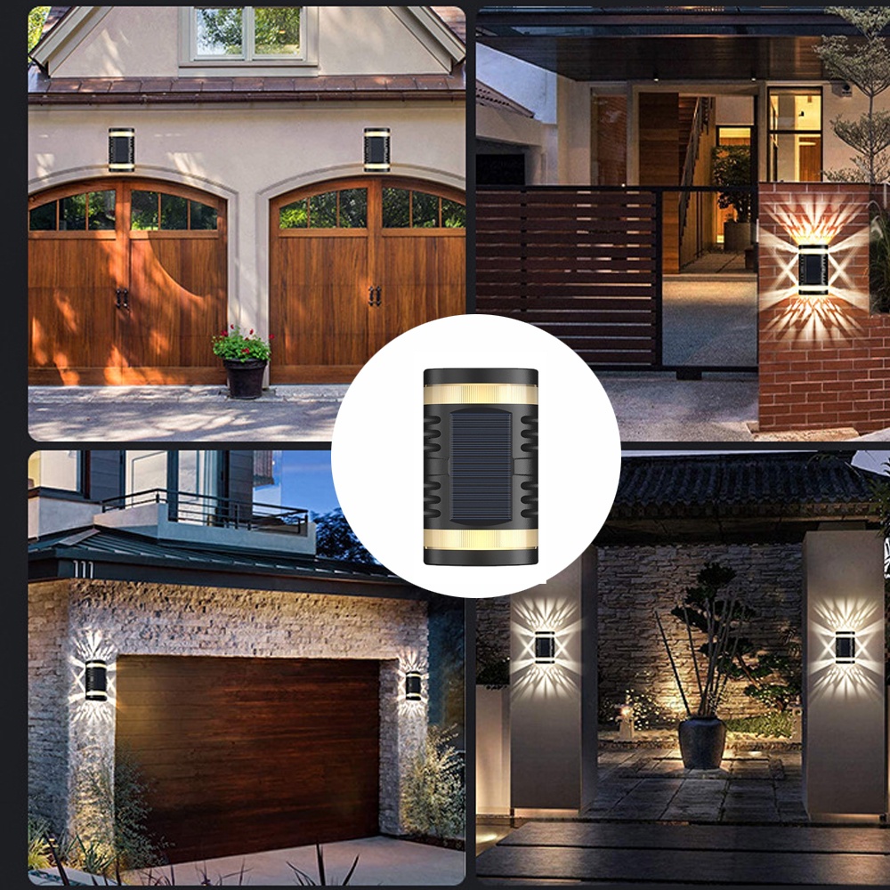 [1Pcs Outdoor solar garden lights] [Waterproof Hanging Lamp] [Wall Led Light] [Solar Fence Decorative Light]