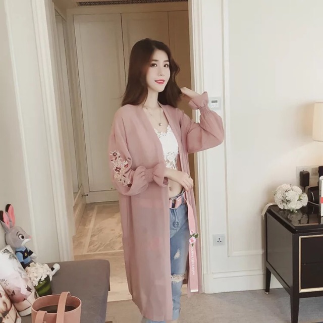 Áo khoác ngoài đi biển+tặng set hoa tai 😍