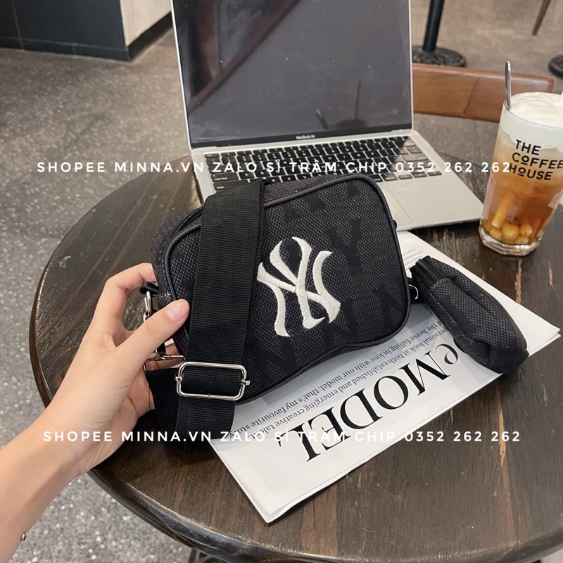 Sét túi đeo chéo phong cách thể thao logo thêu bản màu cam mẫu mới