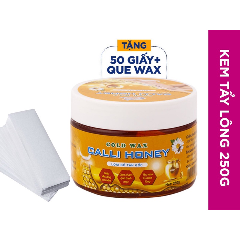 Sáp Wax Lông An Lành Nách Bikini Mặt Ria Mép Chân Wax lông nách - Wax triệt tẩy lông Calli Honey tặng giấy wax lông -WCH