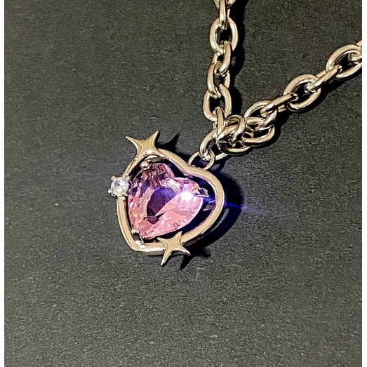 Vòng cổ Mặt Trái Tim Đính Đá Pha Lê Thời Trang Hàn Quốc