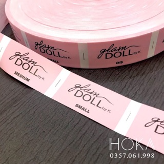 Nhãn mác quần áo đính cổ/ kẹp sườn - 1 cuộn 3000 chiếc - Lụa viền biên - In theo yêu cầu