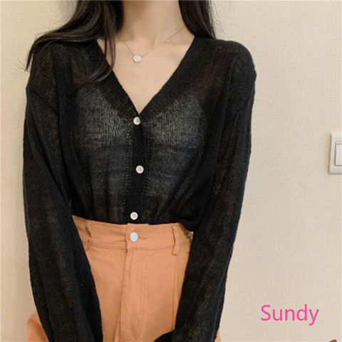 Áo Khoác Cardigan Mỏng Cổ Chữ V Chống Nắng Cho Nữ | BigBuy360 - bigbuy360.vn