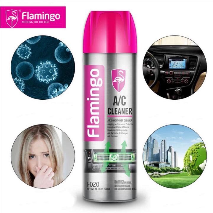 BÌNH XỊT VỆ SINH KHỬ MÙI HÔI ĐIỀU HÒA Ô TÔ FLAMINGO F020 500ML - HÀNG CHÍNH HÃNG !