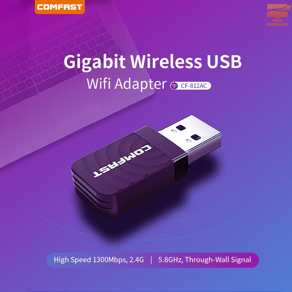 USB Wifi Ptp Comfast Cf-812Ac Ac 1300mbps 2.4g 5.8ghz