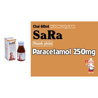 Siro giảm đau hạ sốt trẻ em SARA Paracetamol Oral Thái Lan, chai 60ml an toàn hiệu quả cao dễ uống - Trung Đông Pharmacy