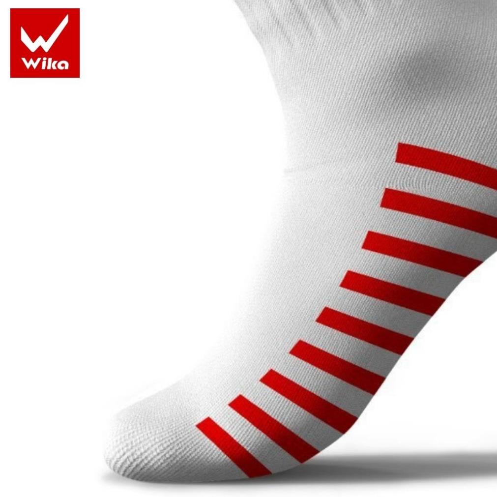 Tất Nam Cao Cổ WIKA Basic Kẻ, Màu Trắng Nổi Bật, Chất Liệu Dệt Dày Dặn, Mềm Mại, Có Co Giãn Thoáng Khí TATBASIC