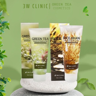 Gel tẩy da chết mặt 3W Clinic Green Tea & Rice Brown Moisture Peeling Gel 180ml Hàn Quốc