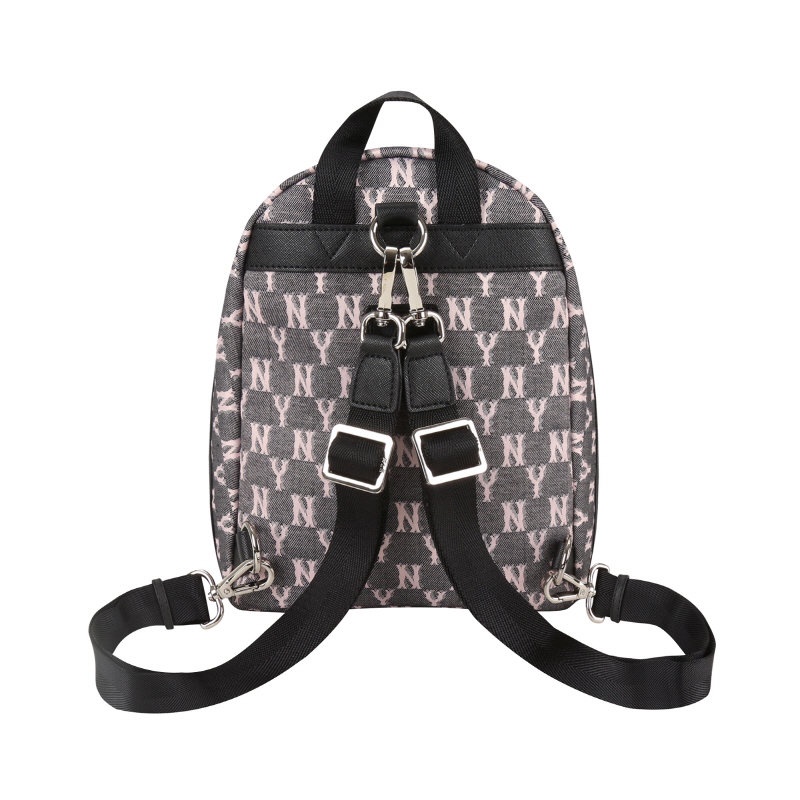 [CHÍNH HÃNG] TÚI BALO MINI CHỮ NHẬT MLB Jacquard Cross Bag New York Yankees MONOGRAM - *Black/pink*