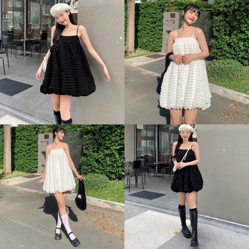 VÁY 2 DÂY XỐP BABYDOLL ULZZANG