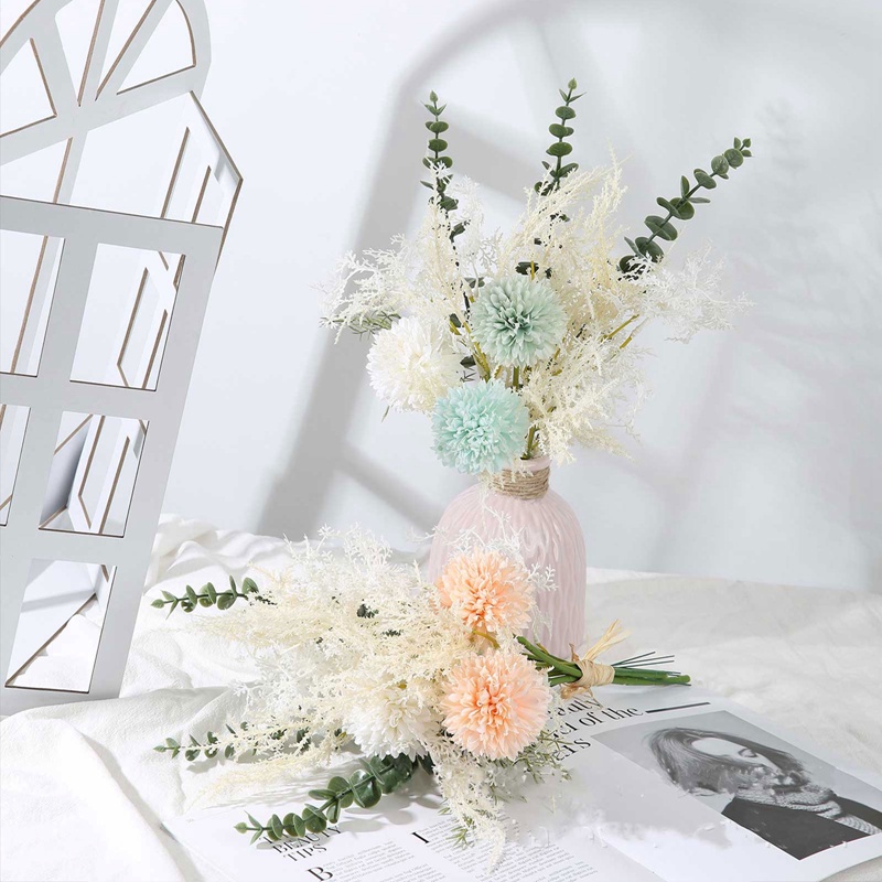 Hoa cẩm tú cầu giả vải lụa kèm chậu hoa và hộp quà nhiều màu tùy chọn dùng để tự làm vật trang trí bàn tiệc cưới cho nữ