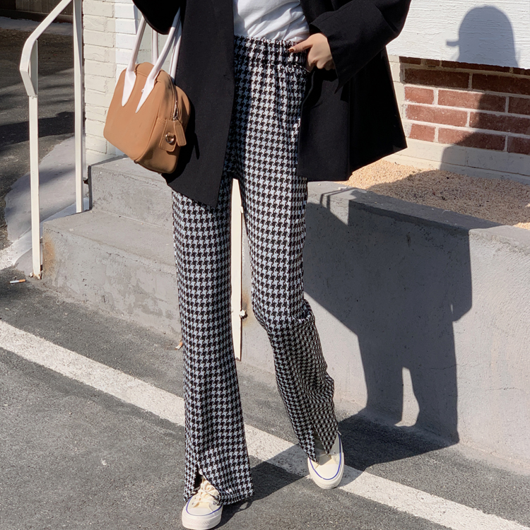 Quần Dài Lưng Cao Sọc Caro Phong Cách Hàn Quốc 41382 | BigBuy360 - bigbuy360.vn