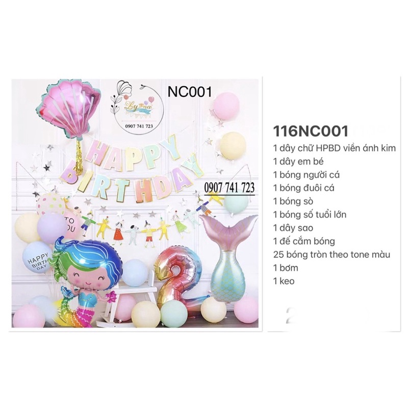 Set trang trí sinh nhật,set bóng trang trí cho bé