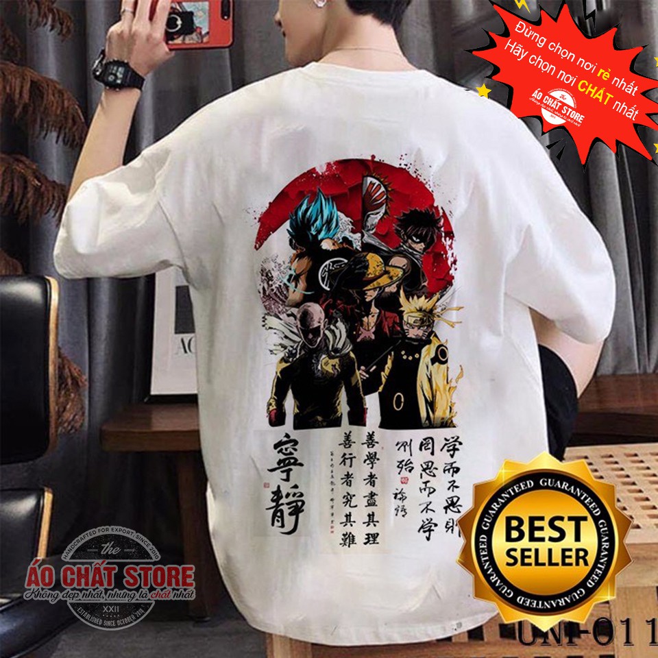 [VIDEO THẬT SP] Áo Tay Lỡ Unisex Anime One Piece | Naruto | Punch Man Luffy Cao Cấp | Áo Form Rộng Luffy Siêu Đẹp Tshirt