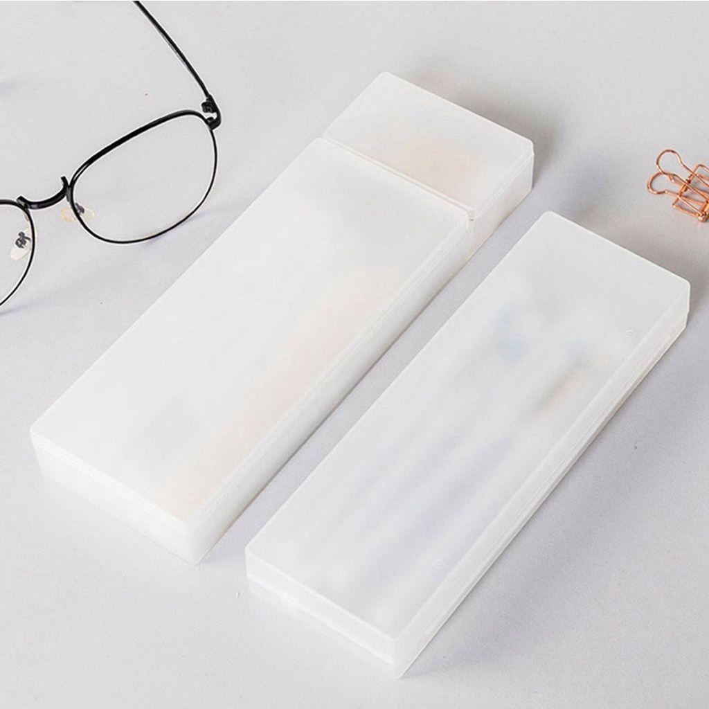 1 Hộp Đựng Bút Chì Chất Liệu Nhựa PP Cứng Mặt Nhám Cho Học Sinh Ốp