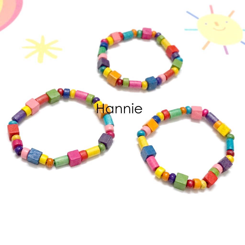 (Hồng/Nâu/Xanh/Vàng/Đỏ) Vòng tay hạt gỗ nhiều màu - Dây đeo tay nam nữ handmade đơn giản