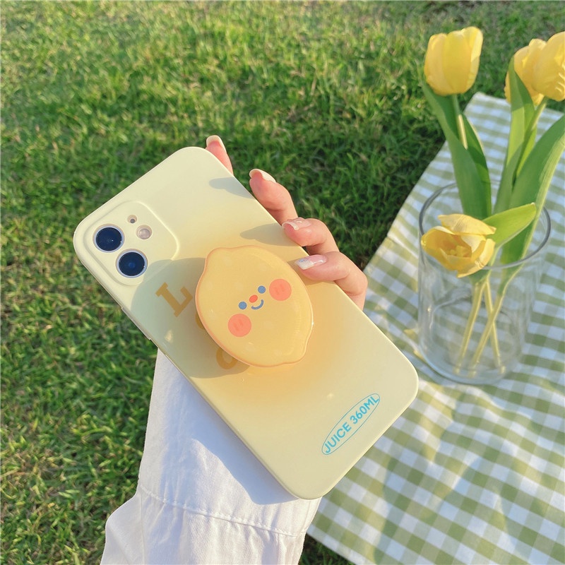 Ốp điện thoại có giá đỡ hình trái chanh cho IPHONE 13 12 PRO PROMAX 11 11PROMAX X XS XR XSMAX 7 8 7PLUS 8PLUS SE 2020
