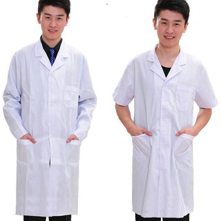 Bộ Áo Blouse Bác Sĩ (Vạt Dài) Trắng Giá Sỉ Dùng Trong Bệnh Viện - Phòng Khám - Phòng Thí Nghiệm - Sinh Viên Thực Tập