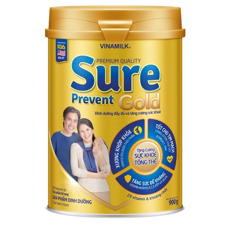 SỮA BỘT VINAMILK SURE PREVENT 900G (HỘP THIẾC)